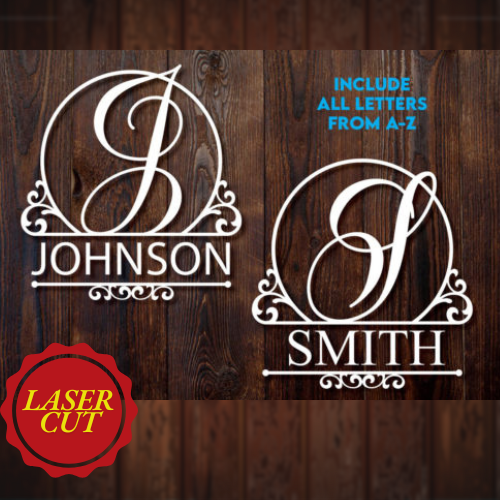 Custom Wood Round with Personalized Monogram