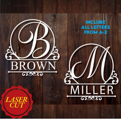 Custom Wood Round with Personalized Monogram