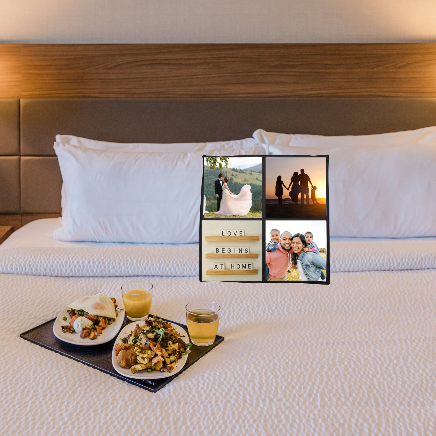 Custom 4 Panel Pillow Case with Photo Panels