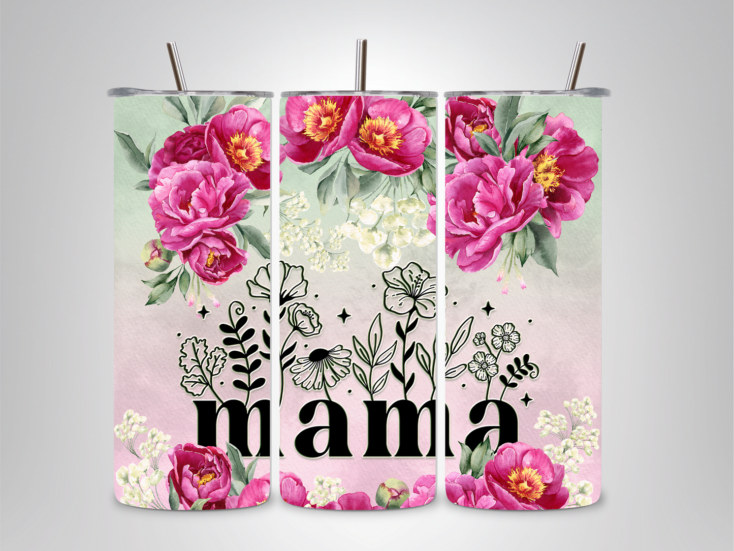 Mama Flowers Tumbler - 20 oz