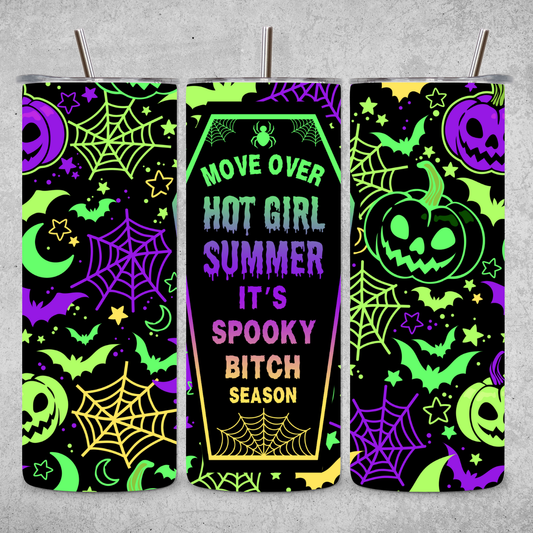 Spooky Bitch Season - 20 oz. Stainless Steel Tumbler with Straw