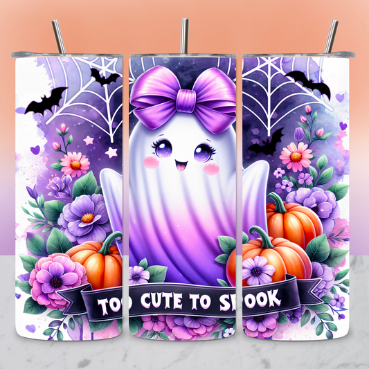 To Cute To Spook - 20 oz. Stainless Steel Tumbler with Straw