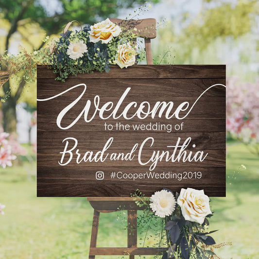 Custom Welcome Wedding Sign – Personalized Wooden Wedding Sign