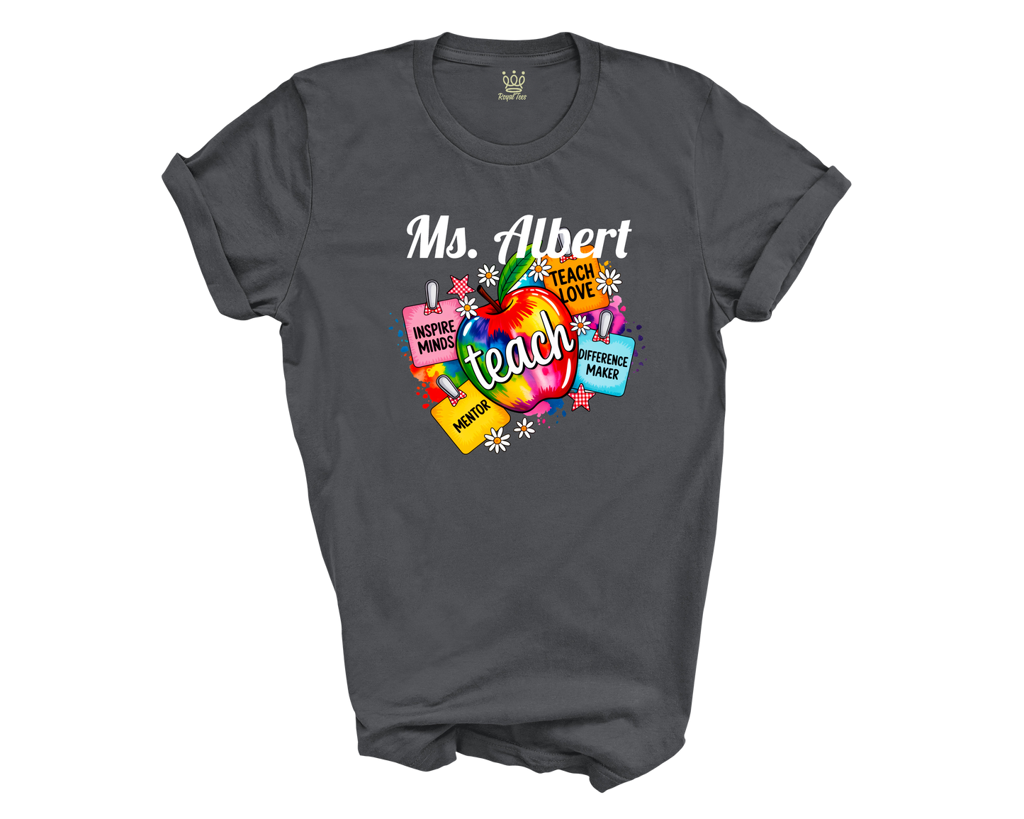 Custom Teacher Name T-shirt | Inspire Teach Love Difference Maker