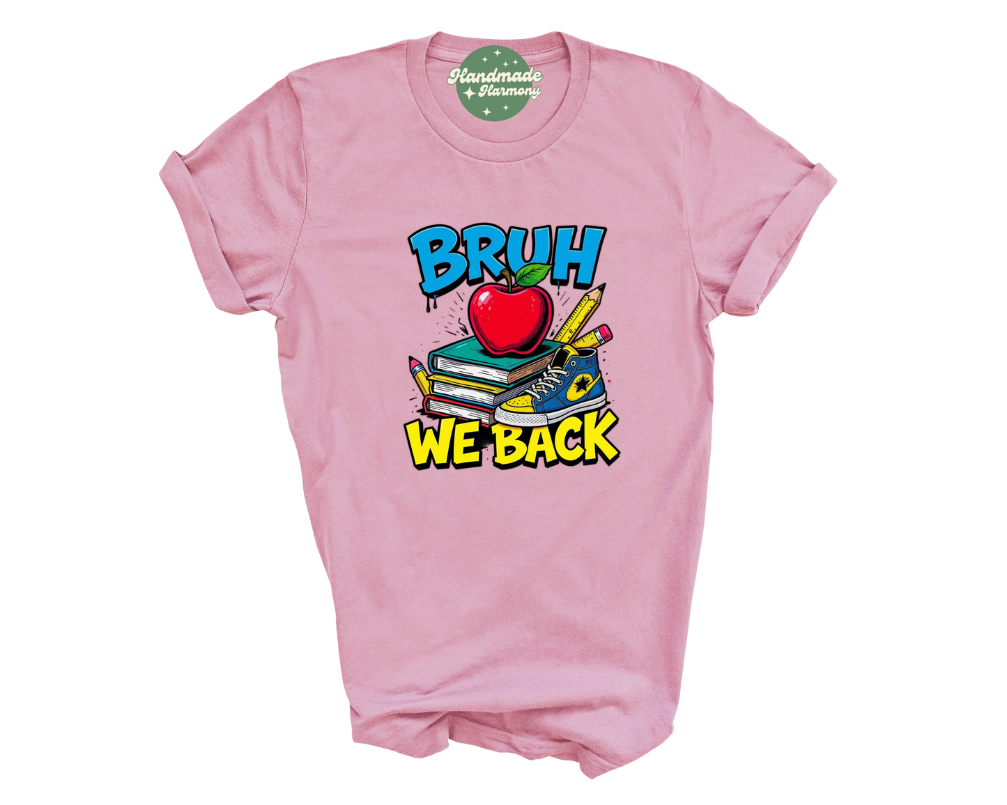 Bruh Back to School Books T-Shirt – Funny Student or Teacher Tee for First Day