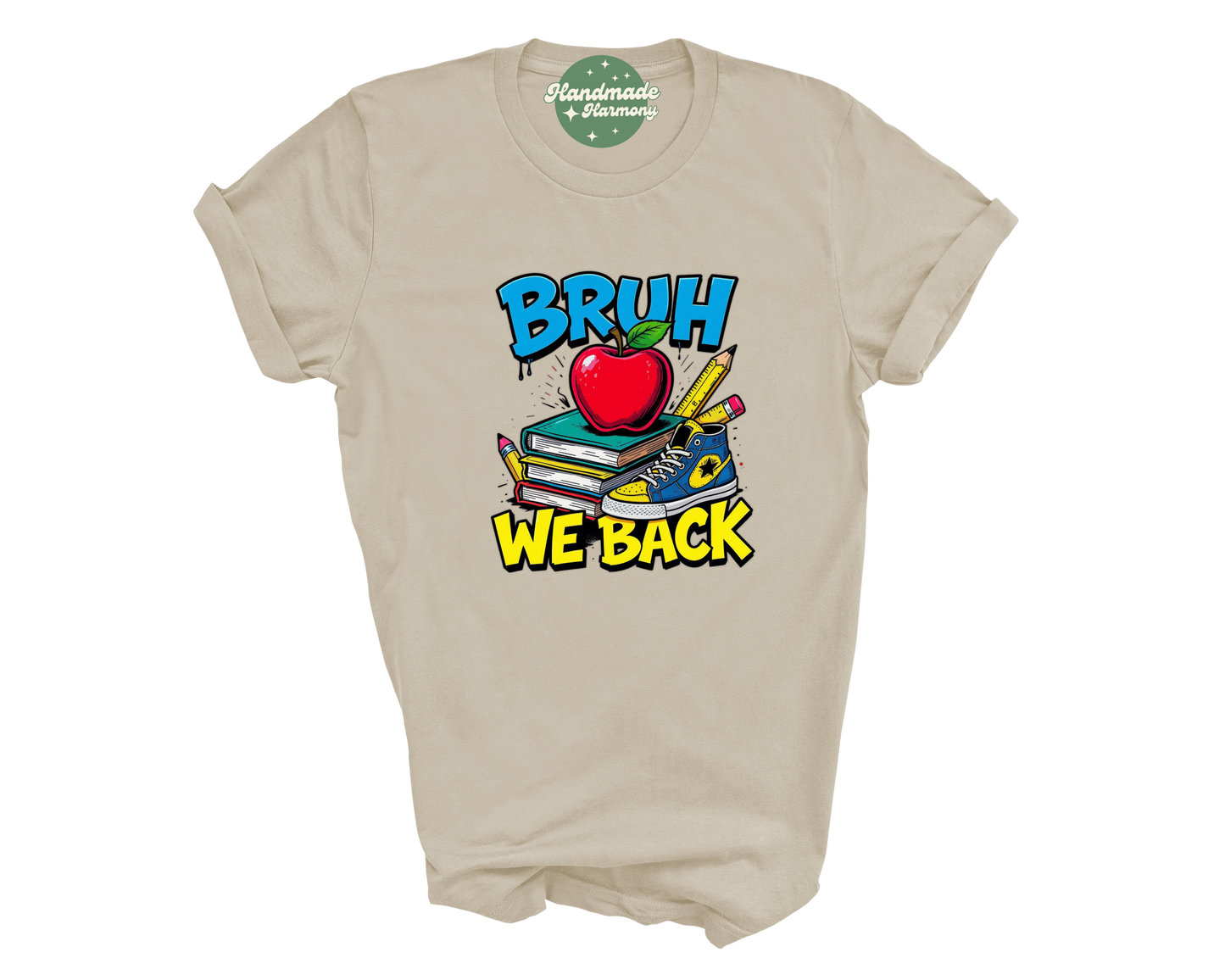 Bruh Back to School Books T-Shirt – Funny Student or Teacher Tee for First Day