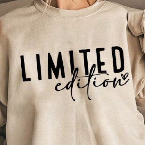 Model wearing Handmade Harmony Co limited edition crewneck sweatshirt, soft cotton blend, relaxed fit