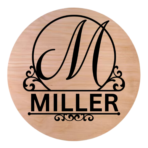 Custom Wood Round with Personalized Monogram