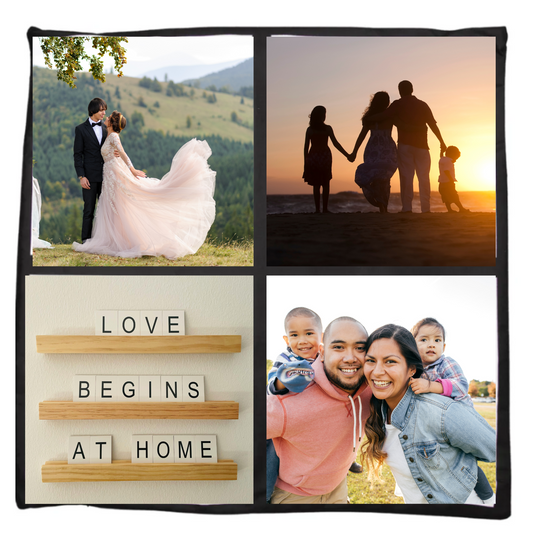 Custom 4 Panel Pillow Case with Photo Panels
