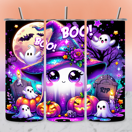 Cutie Boo - 20 oz. Stainless Steel Tumbler with Straw