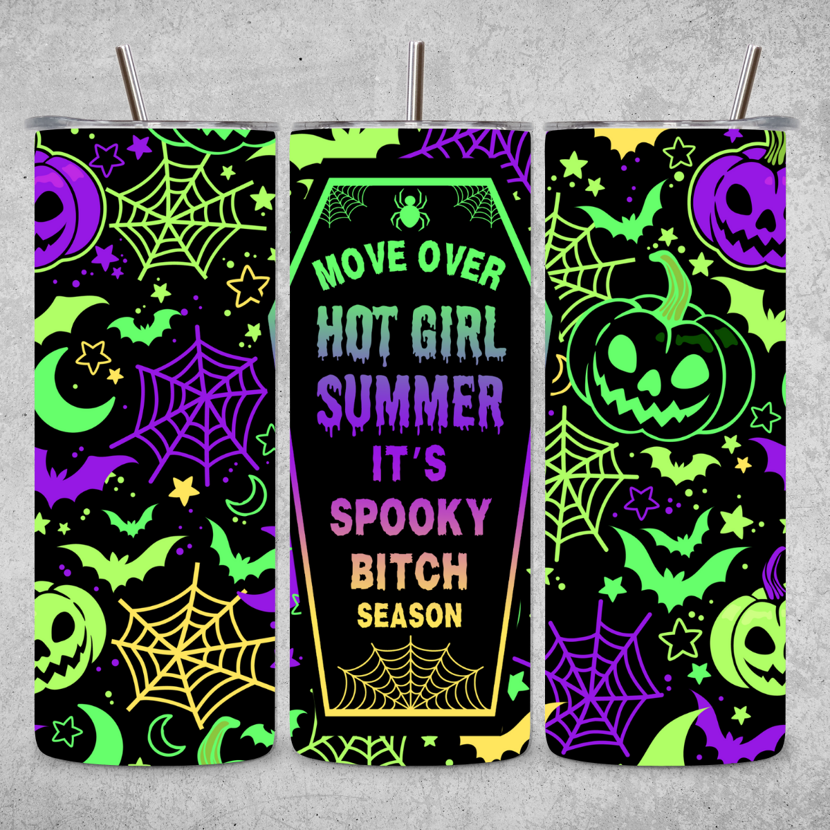 Spooky Bitch Season - 20 oz. Stainless Steel Tumbler with Straw