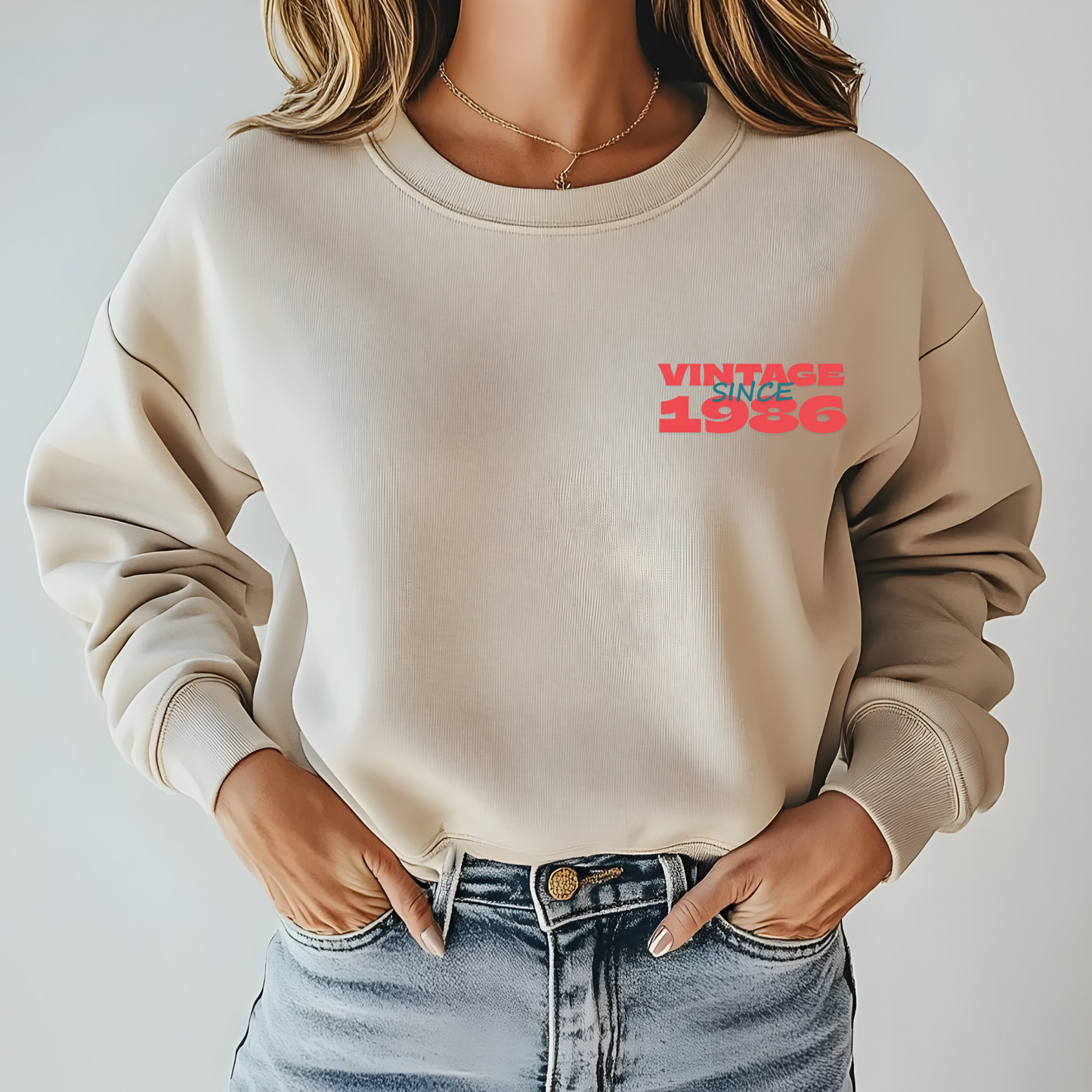 To Glam to Give a Damn – Personalized Retro Birthday Edition Crewneck